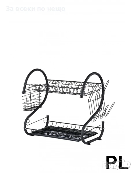 Сушилник за съдове Rosberg R53000H, 2нива, 40x24x38см.,Черен Код P767, снимка 1