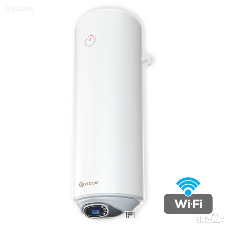 Вертикален бойлер ЕЛДОМ 80 литра, с електронно Wi-Fi управление, снимка 1