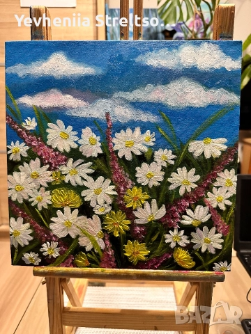 Картина маслом РОМАШКИ 