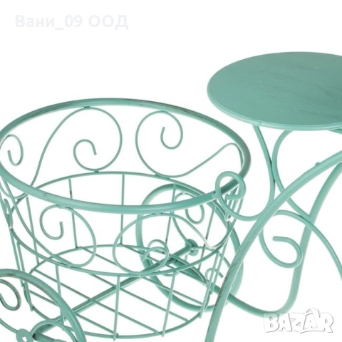 70см! Голям метален цветарник в цвят мента , снимка 5 - Декорация за дома - 53898990