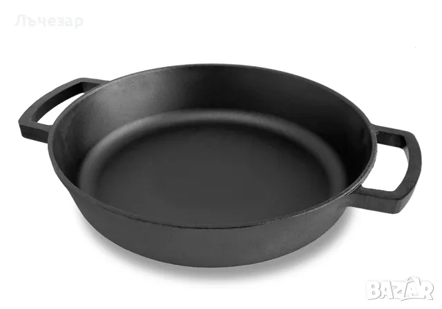 Чугунен тиган (тава) с две лети дръжки, от 20 см до 50 см, снимка 5 - Съдове за готвене - 10329606
