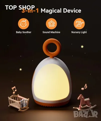 Машина за бял шум Dreamegg Sound Machine Baby с осветление, снимка 13 - Бебефони - 48501635