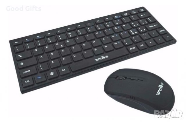 Безжична водоустойчива клавиатура и мишка Weibo WB-8068, снимка 3 - Клавиатури и мишки - 39301044