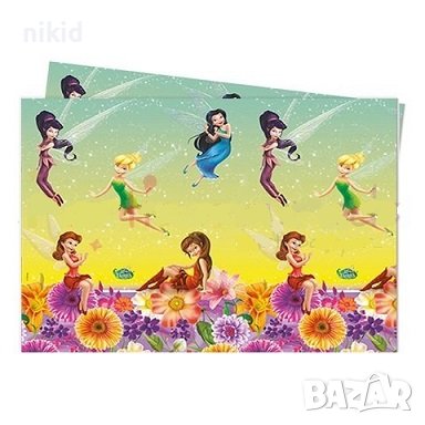 Лилав Фон Зън зън камбанките феи tinkerbell найлонова покривка за парти рожден ден, снимка 2 - Покривки за маси - 22186739