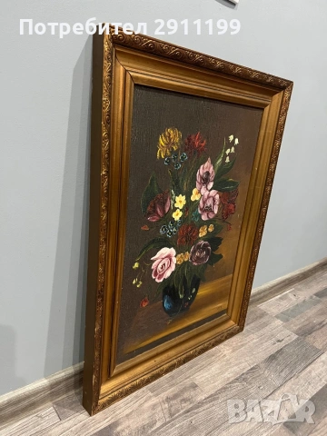 Маслена картина – цветя, снимка 2 - Картини - 54269340