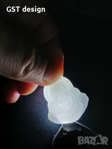 Чист Натурален Бял Нефрит Буда Колие Висулка Ръчна изработка , снимка 1