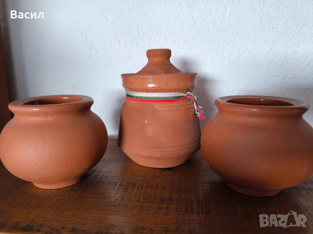 Традиционни битови гърненца за мед и кисело мляко (3 броя), снимка 10 - Декорация за дома - 53972206