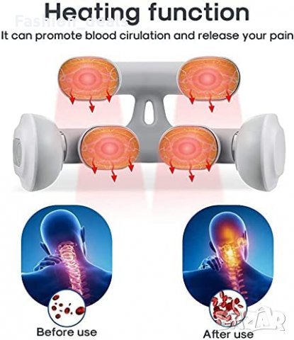 Нов преносим Масажор за врата при болки в шията с функция за загряване, снимка 4 - Масажори - 35573568