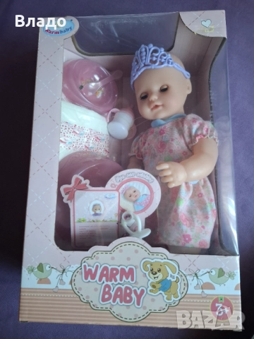 Warm Baby - Пишкаща кукла-бебе с пелена и гърне