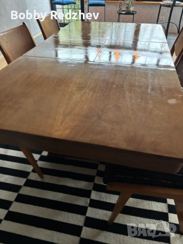 възстановени винтидж маса и столове, снимка 3 - Маси - 52295418