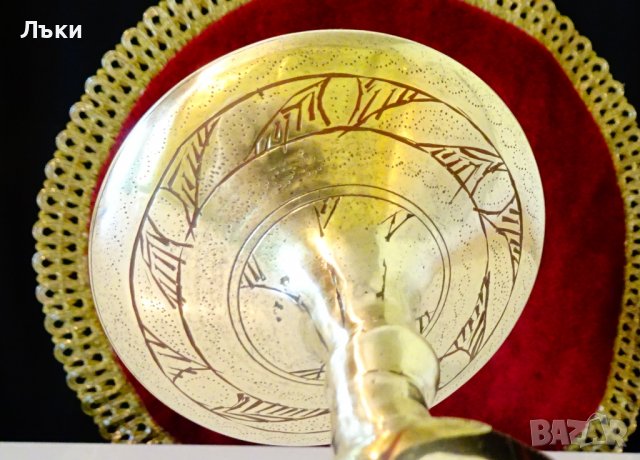 Бронзов бокал,рог виночерпец,клетъчен емайл,500 гр. , снимка 4 - Антикварни и старинни предмети - 36814244