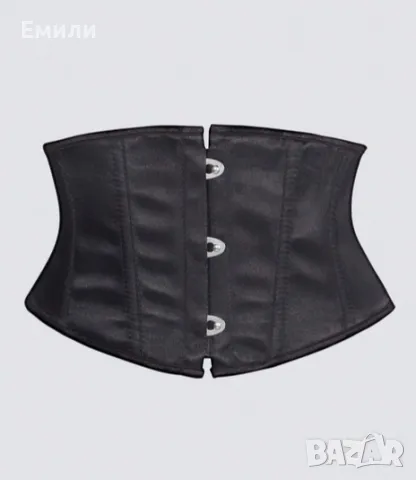 Дамски сатенен корсет за талия в черен цвят р-р M , снимка 1