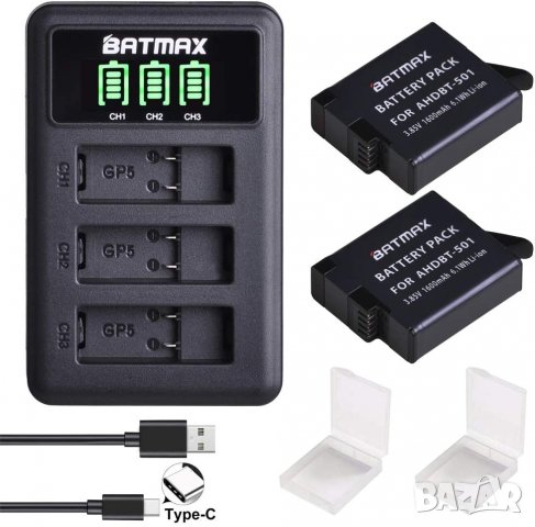 Зарядно за батерия за екшън камера GoPro Hero 8, hero 7, hero8 Black, GoPro 5, Hero 6 Akkus, Go Pro 