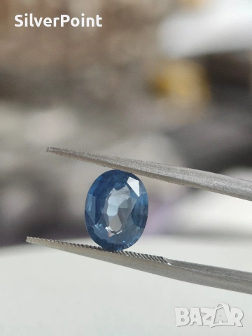 Сапфир Cornflower blue голям с швейцарски сертификат , снимка 3 - Други - 54082904