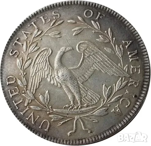 Рядък американски долар Flowing Hair от 1794г, снимка 2 - Антикварни и старинни предмети - 49744185