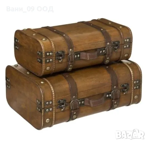 Дървен деко сандък в 2 размера , снимка 3 - Декорация за дома - 47373326