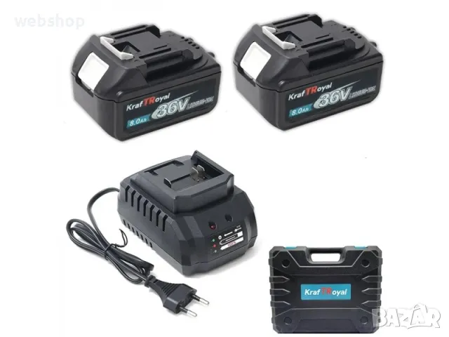 Безчетков Акумулаторен перфоратор KraftRoyal 36V 8Ah с 2 батерии + куфар, снимка 4 - Перфоратори - 49940464