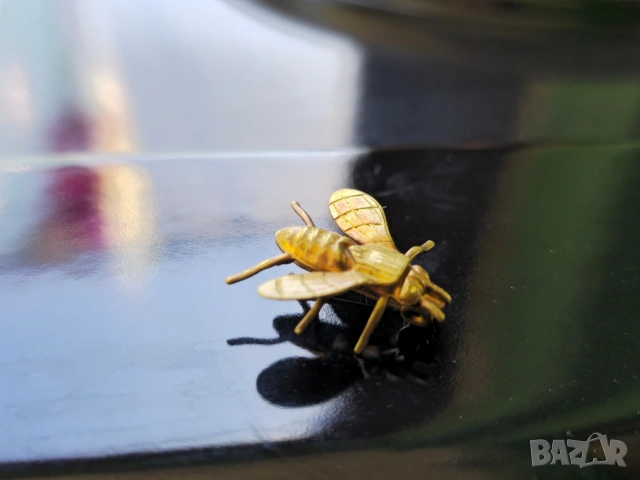 Стара бронзова брошка муха, снимка 2 - Антикварни и старинни предмети - 54320421