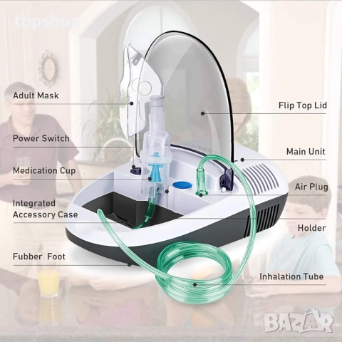 Чисто нова Компактна компресорна небулизаторна система CN680 , снимка 8 - Друга електроника - 52041407