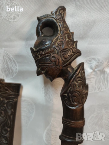 Автентичен индонезийски нож-сабя тип Голок, снимка 2 - Антикварни и старинни предмети - 54112363