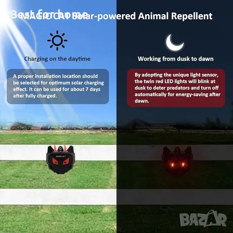  Соларен репелент срещу набези на животни  Ninonly, снимка 5 - Други - 49738081