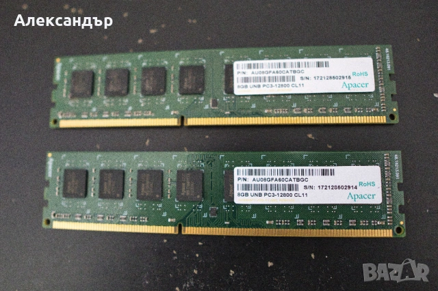 16GB (2x8GB) RAM DDR3 1600MHz Apacer - Комплект за Dual Channel!