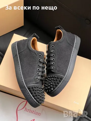 Christian Louboutin Мъжки Велурени Обувки Със Шипове - 2 Налични Цвята Код E255, снимка 4 - Спортно елегантни обувки - 50412702