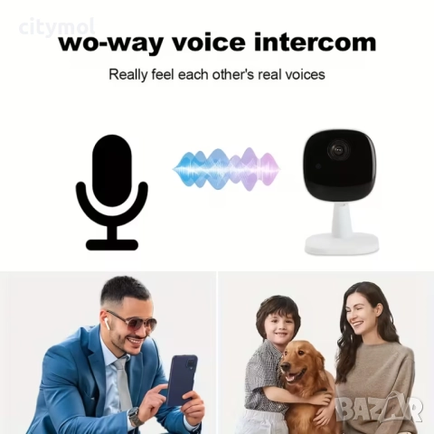 FULL HD, Wi-Fi камера за дома, офиса, 5 MPx, снимка 4 - IP камери - 51995102