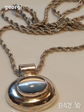 Сребърно колие с висулка , снимка 5 - Колиета, медальони, синджири - 39341179
