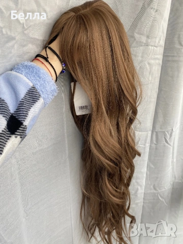 НОВА Кафява естествена перука! 100% високо качество