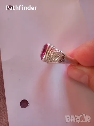 Голям сребърен пръстен с камъни сребро, снимка 6 - Пръстени - 44674278