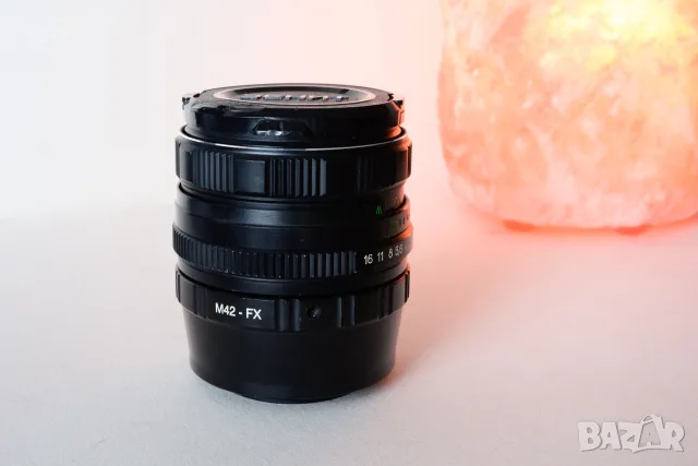 Обектив Helios-44M-6 58mm f/2 M42 резба + адаптер към fuji x, снимка 5 - Обективи и филтри - 56213222