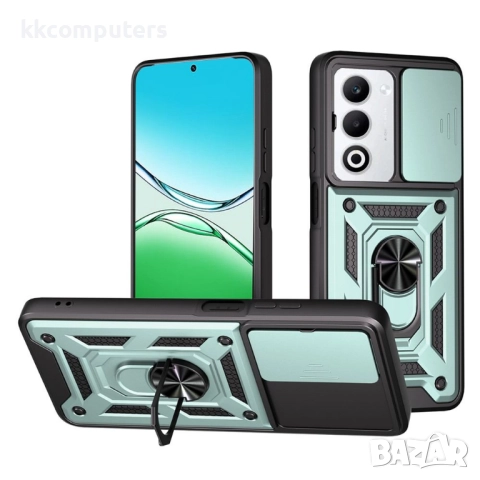 Oppo A5 5G калъф със слайд капак за камера и стойка – PC + TPU, 7 цвята, снимка 6 - Резервни части за телефони - 51607306