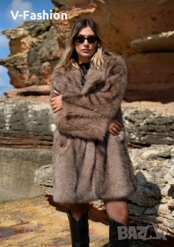 Дамско палто с косъм , снимка 6 - Палта, манта - 56279390