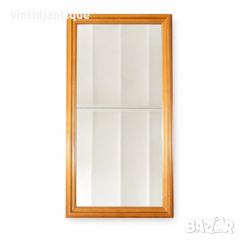 Правоъгълно огледало за стена с дървена рамка в цвят естествен дъб