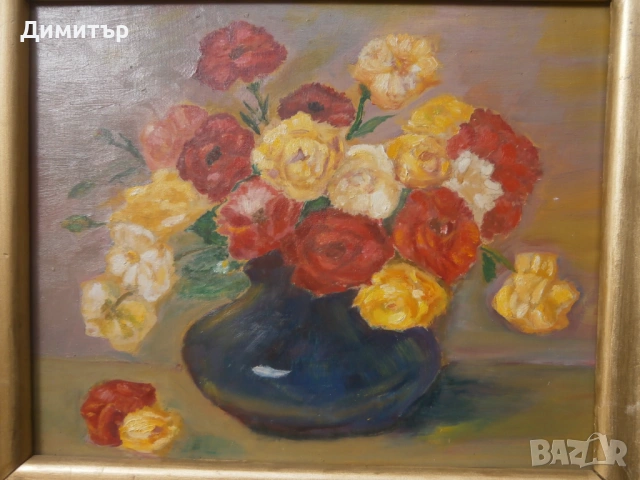 Картина натюрморт м.б. фазер 44х38см., снимка 3 - Картини - 53926476