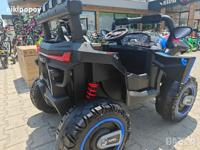 X двуместен акумулаторен джип BEAST 4x4 син, снимка 11 - Детски велосипеди, триколки и коли - 55991079