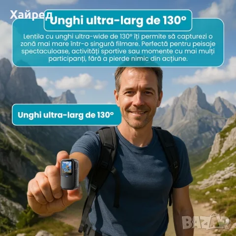 AIKER Action Camera 4K – Екшън камера с Wi-Fi, стабилизация и много аксесоари, снимка 4 - Камери - 56011090