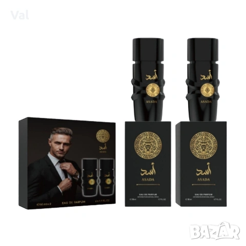 Мъжки комплект парфюми Asada, 2х50мл, EDP – Интензивен кехлибарен аромат за мъже, снимка 2 - Мъжки парфюми - 53968355