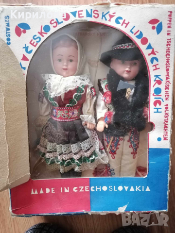 Кукла Lidova Tvorba ,двойка-момиче и момче ,в национални дрехи ,височина 30 см. Чехословакия., снимка 2 - Кукли - 44554151