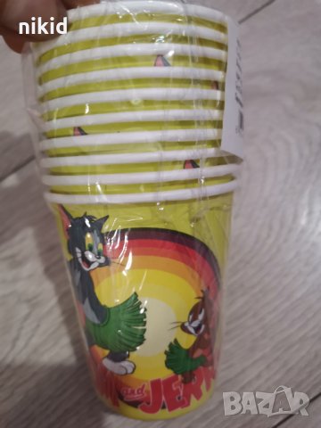 Том и Джери Tom and Jerry 10 бр картонени чаши парти рожден ден, снимка 3 - Чаши - 21572449