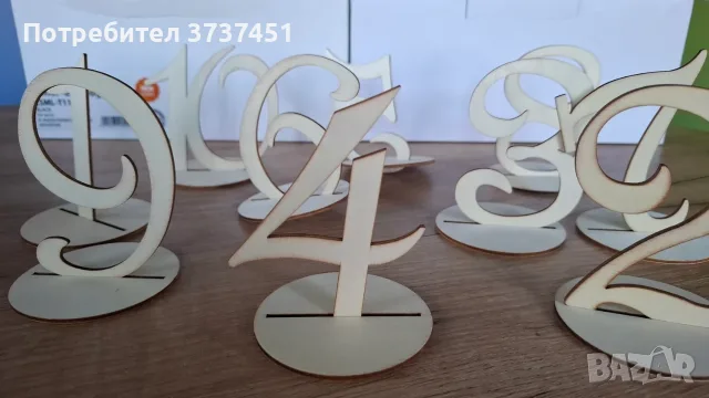 Дървени декоративни цифри за маса, снимка 3 - Други - 55784924