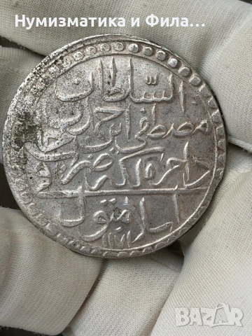 Сребърна османска монета 60 пари, снимка 2 - Нумизматика и бонистика - 53882919