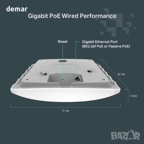 TP-Link Festa F52, AC1350 безжична точка за достъп MU-MIMO гигабитов монтаж за таван WiFi 5, РоЕ, снимка 4 - Друга електроника - 50442747