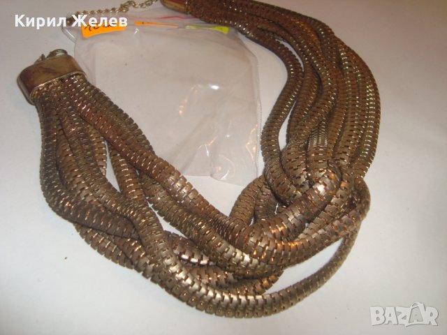 СТАРО ВИНТИДЖ МЕДНО КОЛИЕ ГЕРДАН ИНТЕРЕСНА ПЛЕТКА 7063, снимка 6 - Колиета, медальони, синджири - 30410855