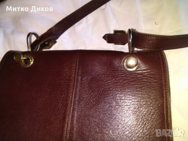 Чанта женска бордо естествена кожа Лема Италия 325х255х90мм, снимка 2 - Чанти - 29919019