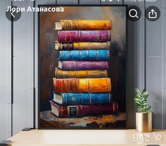 Богат библиотечен тематичен платен стенен художествен труд, снимка 2 - Картини - 53222972