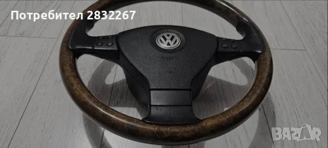 Оригинален махагонов мултиволан за Volkswagen (VW) с Airbag – ТОП състояние!, снимка 7 - Части - 56227752