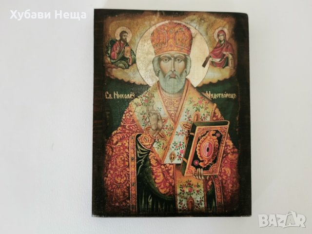 Икона Св. Николай Чудотворец, снимка 4 - Икони - 35594831
