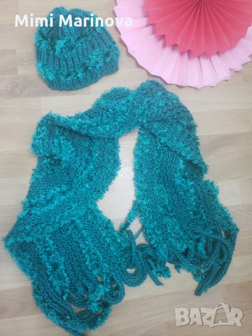 Плетени Шал и шапка, снимка 1